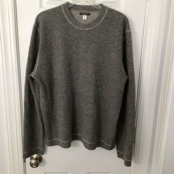 Men’s Express 100% Lambswool Grey Elbow Patch Sweater XL - Picture 1 of 9